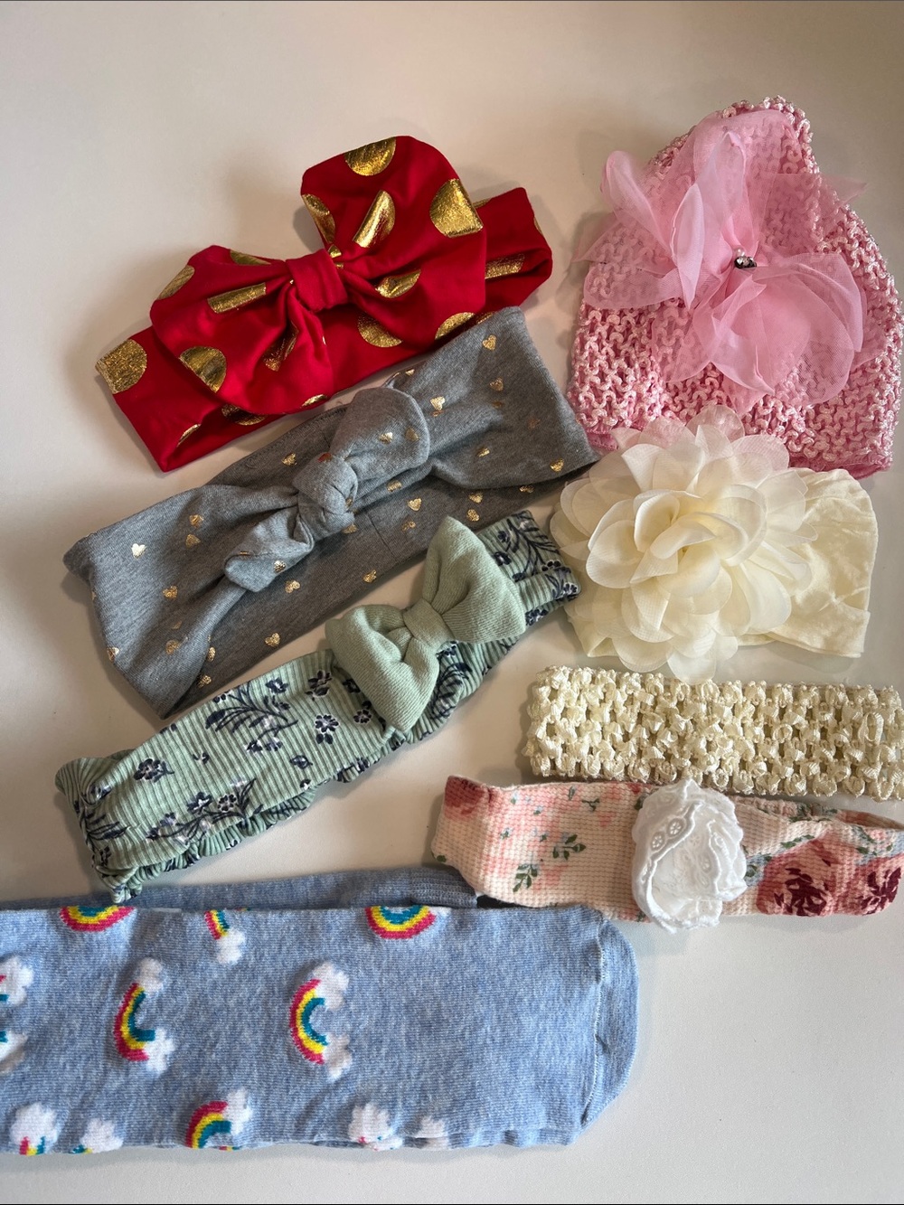 8 pc, Assorted Baby/Infant Headband and Hair Accessories Bundle 0-12m